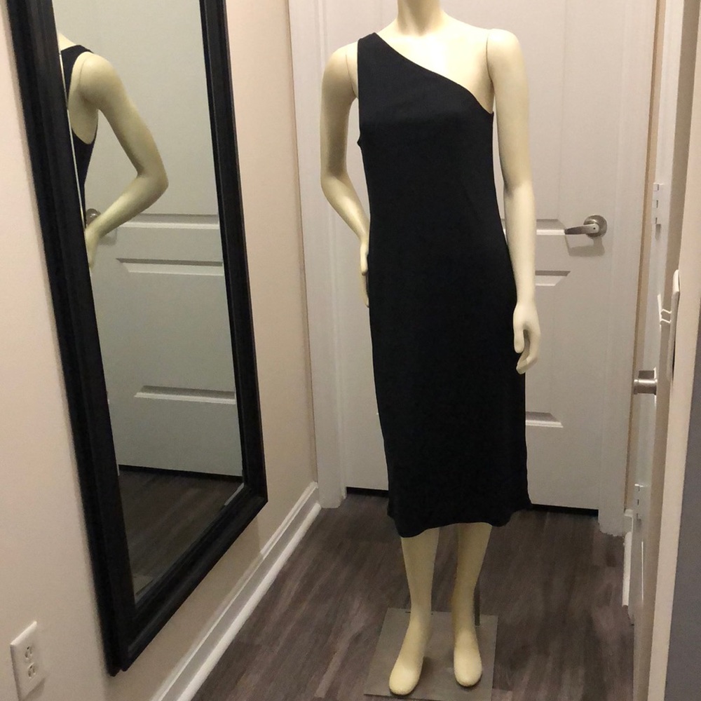 Gap One Shoulder Black Stretch Dress